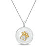 Thumbnail Image 0 of 0.04 CT. T.W Composite Diamond Round Paw Print Locket in Sterling Silver and 10K Gold