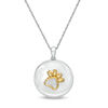 Thumbnail Image 1 of 0.04 CT. T.W Composite Diamond Round Paw Print Locket in Sterling Silver and 10K Gold