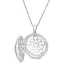 Thumbnail Image 2 of 0.04 CT. T.W Composite Diamond Round Paw Print Locket in Sterling Silver and 10K Gold