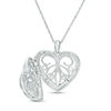 Thumbnail Image 2 of 0.065 CT. T.W. Diamond Ornate Heart Locket in Sterling Silver