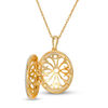 Thumbnail Image 3 of 0.066 CT. T.W. Diamond Oval Frame Ornate Locket in Sterling Silver and 14K Gold Plate