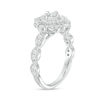 Thumbnail Image 2 of 0.50 CT. T.W. Princess-Cut and Round Diamond Vintage-Style Engagement Ring in 10K White Gold