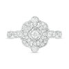 Thumbnail Image 3 of 0.50 CT. T.W. Princess-Cut and Round Diamond Vintage-Style Engagement Ring in 10K White Gold