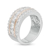 Thumbnail Image 2 of 2.00 CT. T.W. Diamond Multi-Row Band in 10K White Gold and 14K Rose Gold Plate