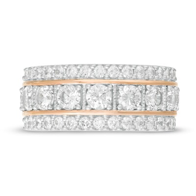 2.00 CT. T.W. Diamond Multi-Row Band in 10K White Gold and 14K Rose Gold Plate
