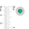 Thumbnail Image 2 of 5.0mm Lab-Created Emerald and White Sapphire Double Frame Stud Earrings in Sterling Silver