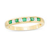 Thumbnail Image 0 of Emerald and 0.115 CT. T.W. Diamond Channel-Set Alternating Stackable Band in 10K Gold