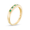 Thumbnail Image 2 of Emerald and 0.115 CT. T.W. Diamond Channel-Set Alternating Stackable Band in 10K Gold