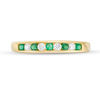 Thumbnail Image 3 of Emerald and 0.115 CT. T.W. Diamond Channel-Set Alternating Stackable Band in 10K Gold