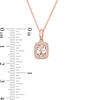 Thumbnail Image 3 of Oval Morganite and 0.15 CT. T.W. Diamond Double Cushion Frame Drop Pendant in 10K Rose Gold