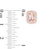 Thumbnail Image 2 of Oval Morganite and 0.23 CT. T.W. Diamond Double Cushion Frame Stud Earrings in 10K Rose Gold