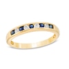 Thumbnail Image 0 of Blue Sapphire and 0.115 CT. T.W. Diamond Channel-Set Alternating Stackable Band in 10K Gold