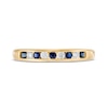 Blue Sapphire and 0.115 CT. T.W. Diamond Channel-Set Alternating Stackable Band in 10K Gold