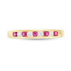 Thumbnail Image 3 of Ruby and 0.115 CT. T.W. Diamond Channel-Set Alternating Stackable Band in 10K Gold