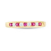 Ruby and 0.115 CT. T.W. Diamond Channel-Set Alternating Stackable Band in 10K Gold