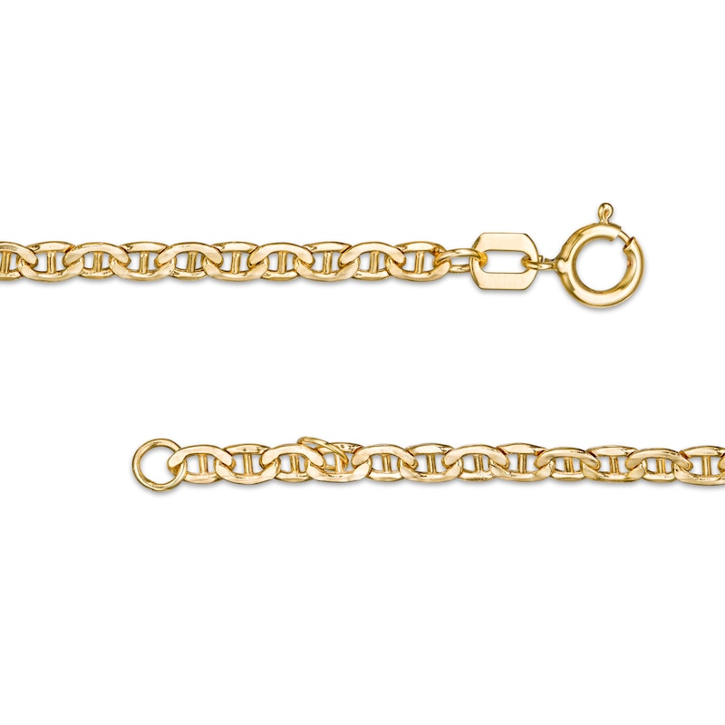 Main Image 2 of Child's Rectangular ID and Mariner Chain Bracelet in Hollow 10K Gold - 5.5"