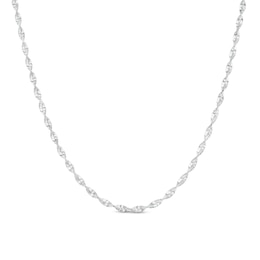 2.5mm Twisted Herringbone Chain Necklace in Solid Sterling Silver  - 20&quot;