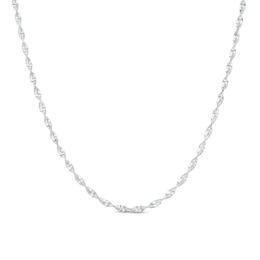 2.5mm Twisted Herringbone Chain Necklace in Solid Sterling Silver  - 20"