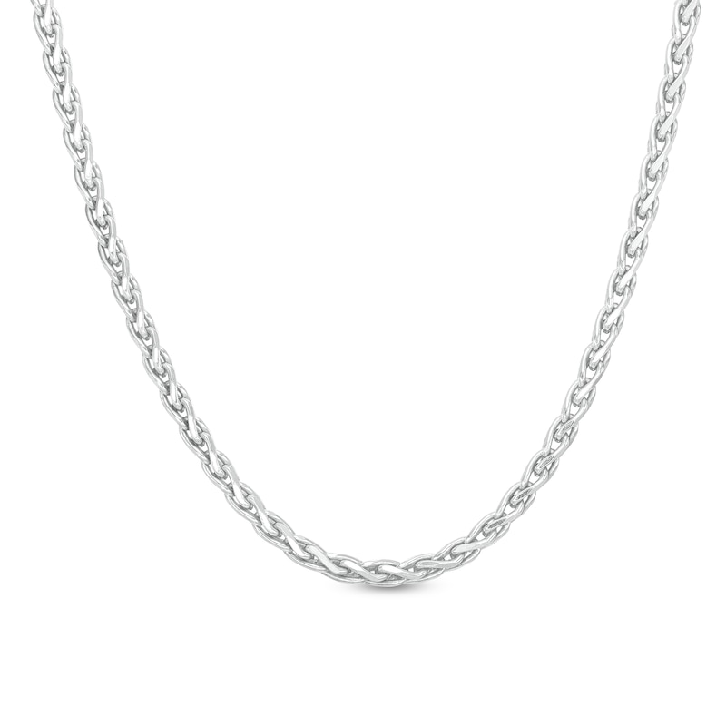 3.5mm Diamond-Cut Wheat Chain Necklace in Solid Sterling Silver  - 22"|Peoples Jewellers