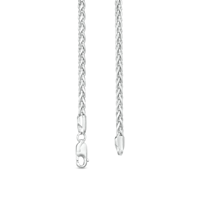 Main Image 3 of 3.5mm Diamond-Cut Wheat Chain Necklace in Solid Sterling Silver  - 22"