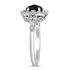 Thumbnail Image 2 of 1.04 CT. T.W. Oval Enhanced Black and White Diamond Frame Vintage-Style Engagement Ring in 14K White Gold