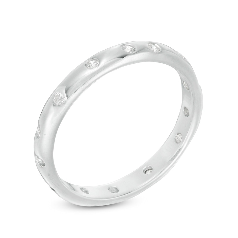 Main Image 3 of 0.18 CT. T.W. Diamond Scattered Wedding Band in Platinum