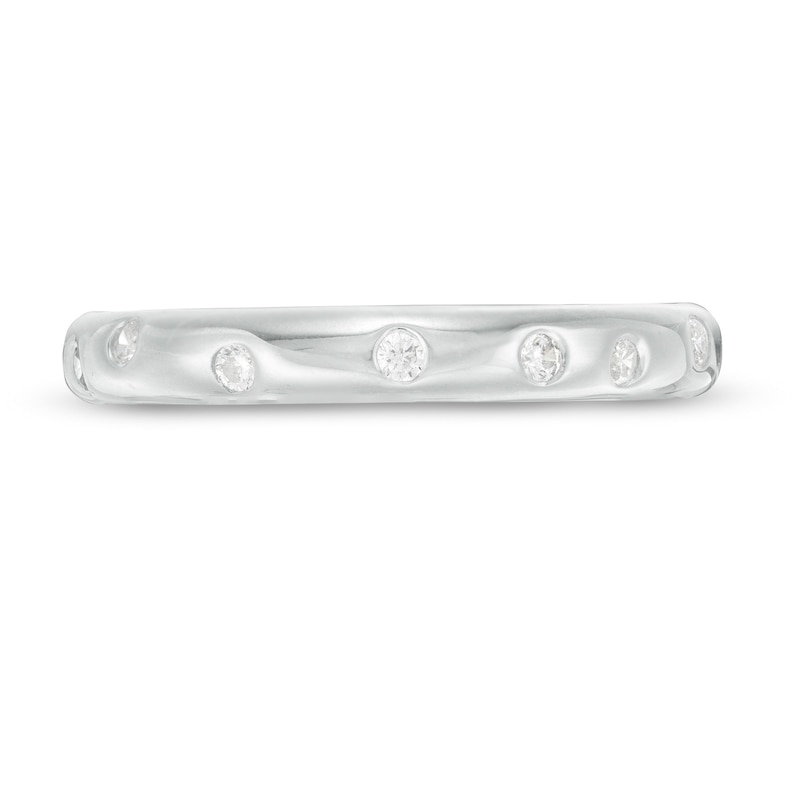 Main Image 4 of 0.18 CT. T.W. Diamond Scattered Wedding Band in Platinum