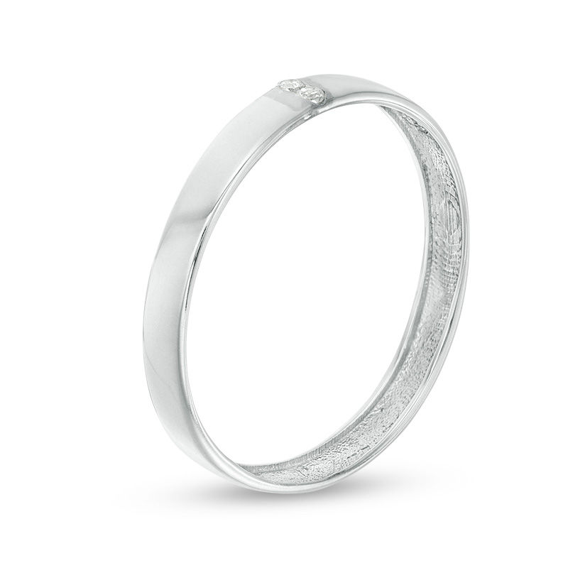0.04 CT. T.W. Diamond Vertical Two Stone Wedding Band in Platinum