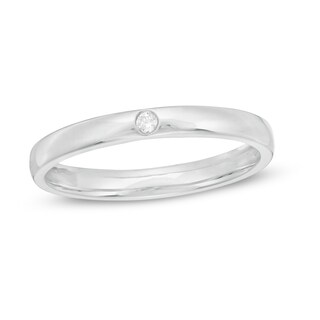 0.04 CT. Diamond Solitaire Wedding Band in Platinum