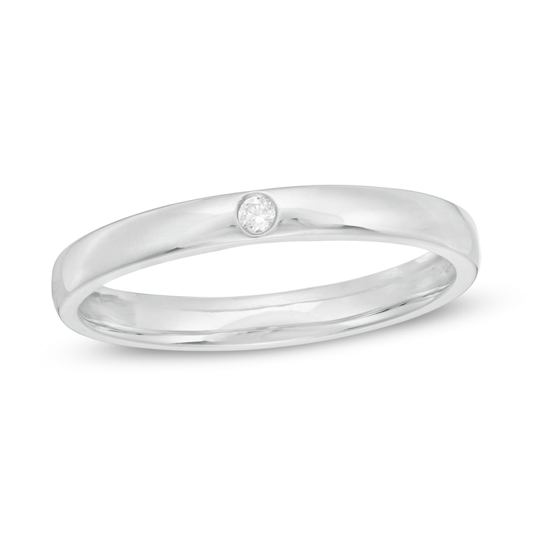 0.04 CT. Diamond Solitaire Wedding Band in Platinum|Peoples Jewellers