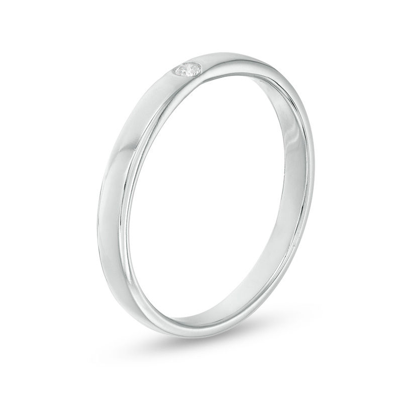 0.04 CT. Diamond Solitaire Wedding Band in Platinum