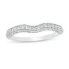 Thumbnail Image 1 of 0.147 CT. T.W. Diamond Vintage-Style Contour Wedding Band in Platinum