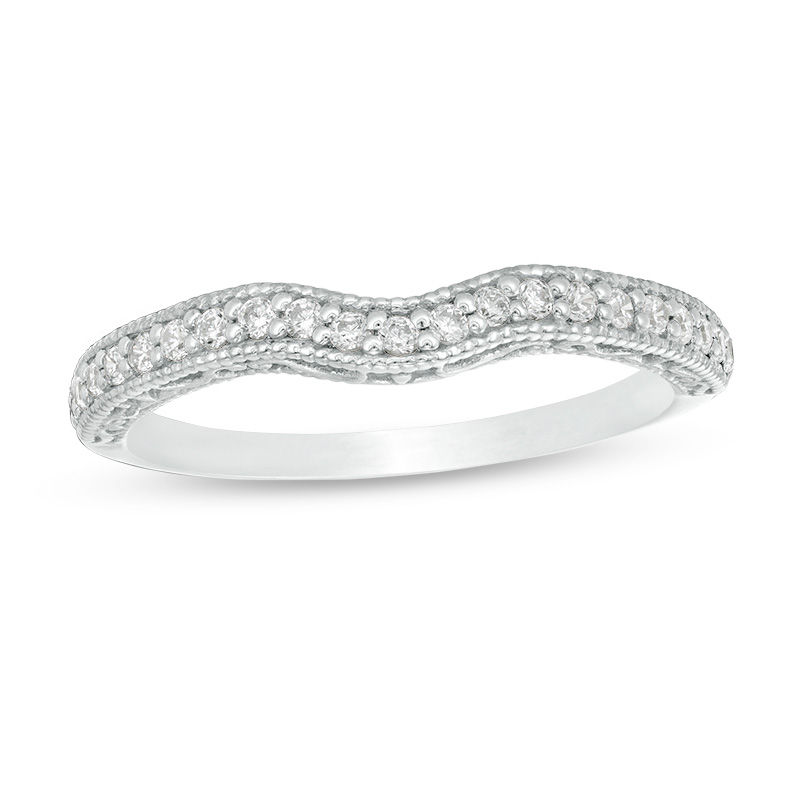 0.147 CT. T.W. Diamond Vintage-Style Contour Wedding Band in Platinum|Peoples Jewellers