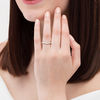 Thumbnail Image 2 of 0.147 CT. T.W. Diamond Vintage-Style Contour Wedding Band in Platinum