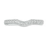 Thumbnail Image 4 of 0.147 CT. T.W. Diamond Vintage-Style Contour Wedding Band in Platinum