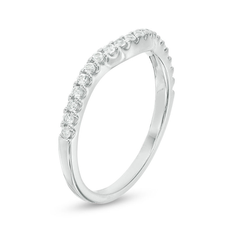 Main Image 3 of 0.24 CT. T.W. Diamond Contour Wedding Band in Platinum