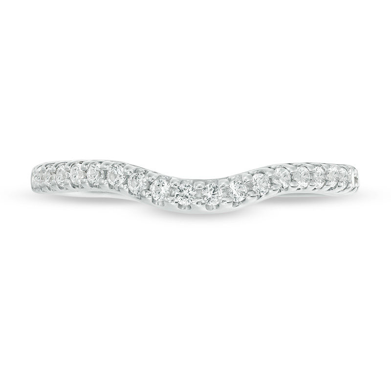 Main Image 4 of 0.24 CT. T.W. Diamond Contour Wedding Band in Platinum