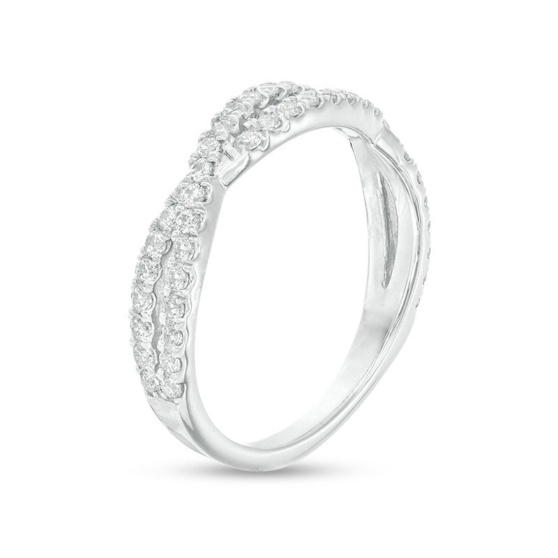 Main Image 3 of 0.31 CT. T.W. Diamond Twist Wedding Band in Platinum