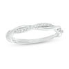 Thumbnail Image 0 of 0.09 CT. T.W. Diamond Twist Wedding Band in Platinum