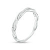 Thumbnail Image 2 of 0.09 CT. T.W. Diamond Twist Wedding Band in Platinum