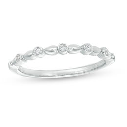 0.09 CT. T.W. Diamond Bezel Set Wedding Band in Platinum