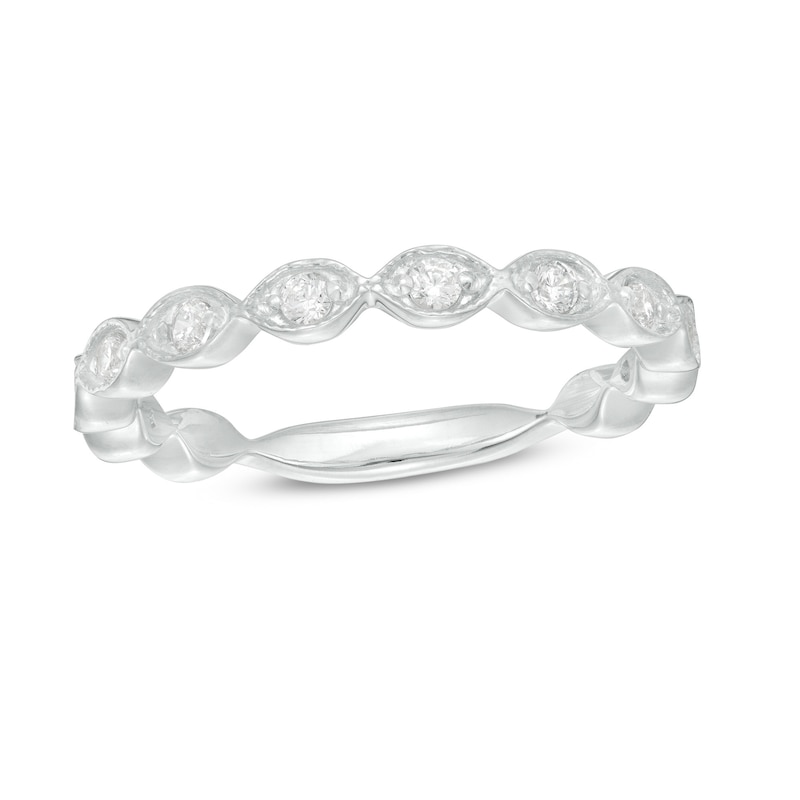 Main Image 1 of 0.37 CT. T.W. Diamond Marquise Shapes Vintage-Style Wedding Band in Platinum