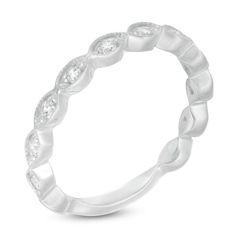 Main Image 3 of 0.37 CT. T.W. Diamond Marquise Shapes Vintage-Style Wedding Band in Platinum
