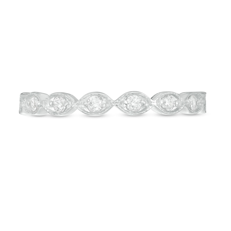 Main Image 4 of 0.37 CT. T.W. Diamond Marquise Shapes Vintage-Style Wedding Band in Platinum