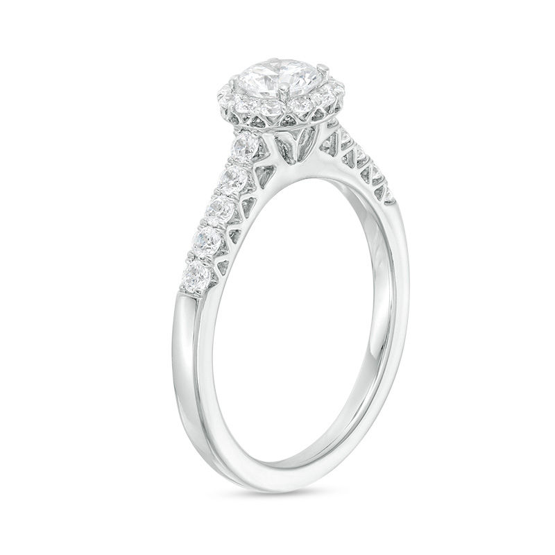 1.00 CT. T.W. Canadian Certified Diamond Frame Engagement Ring in 14K White Gold (I/I1)