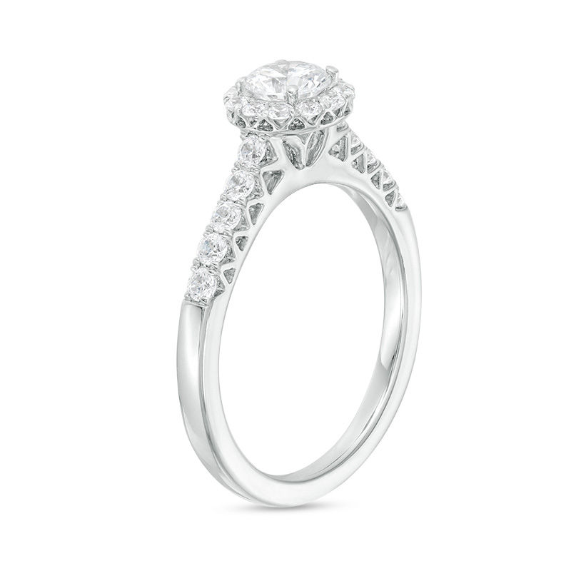 1.00 CT. T.W. Canadian Certified Diamond Frame Engagement Ring in 14K White Gold (I/I1)|Peoples Jewellers