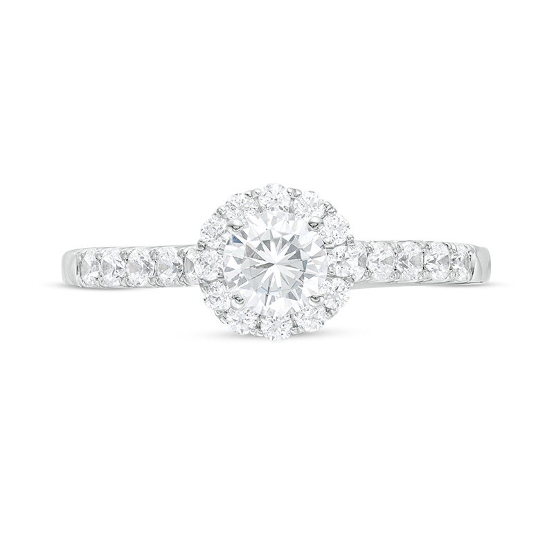 Main Image 4 of 1.00 CT. T.W. Canadian Certified Diamond Frame Engagement Ring in 14K White Gold (I/I1)