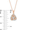 Thumbnail Image 1 of 0.065 CT. T.W. Multi-Diamond Love Knot Pendant in 10K Rose Gold