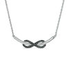 Thumbnail Image 1 of 0.29 CT. T.W. Enhanced Black and White Diamond Sideways Infinity Curved Bar Necklace in Sterling Silver - 16.75"