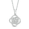 Thumbnail Image 1 of 0.115 CT. T.W. Diamond Love Knot Pendant in Sterling Silver